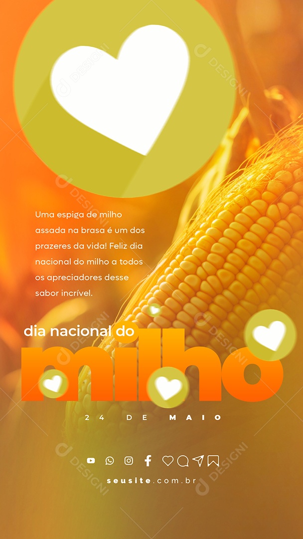 Story Uma Espiga De Milho Assada Na Brasa Dia Nacional Do Milho Social Media PSD Editável