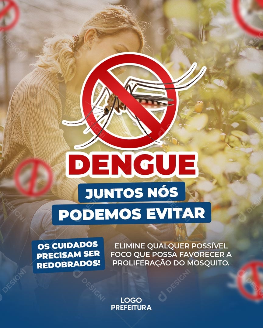 Dengue Juntos Nos Podemos Evitar Social Media PSD Editável