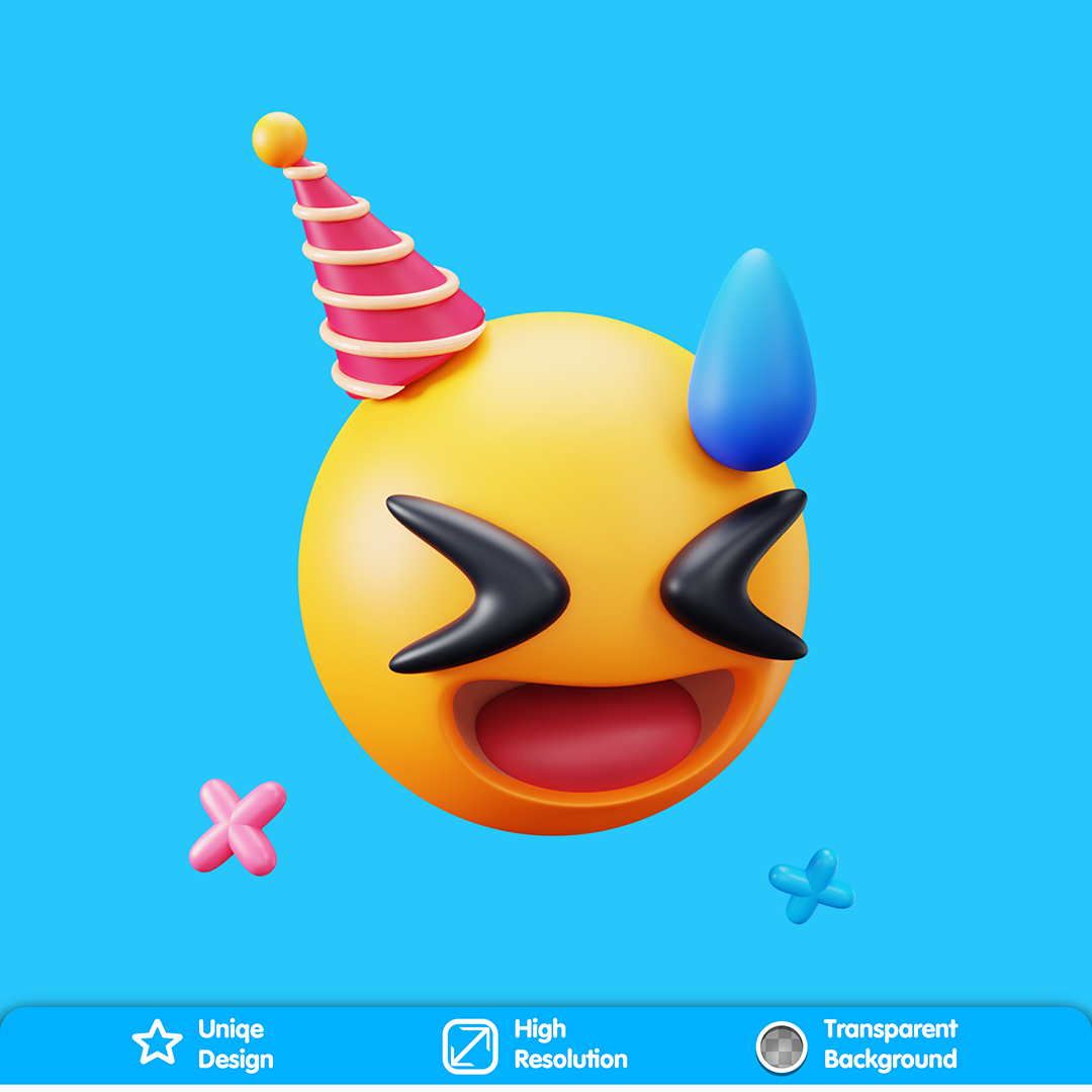 Emoji Muito Feliz Elemento 3D Para Composição PSD