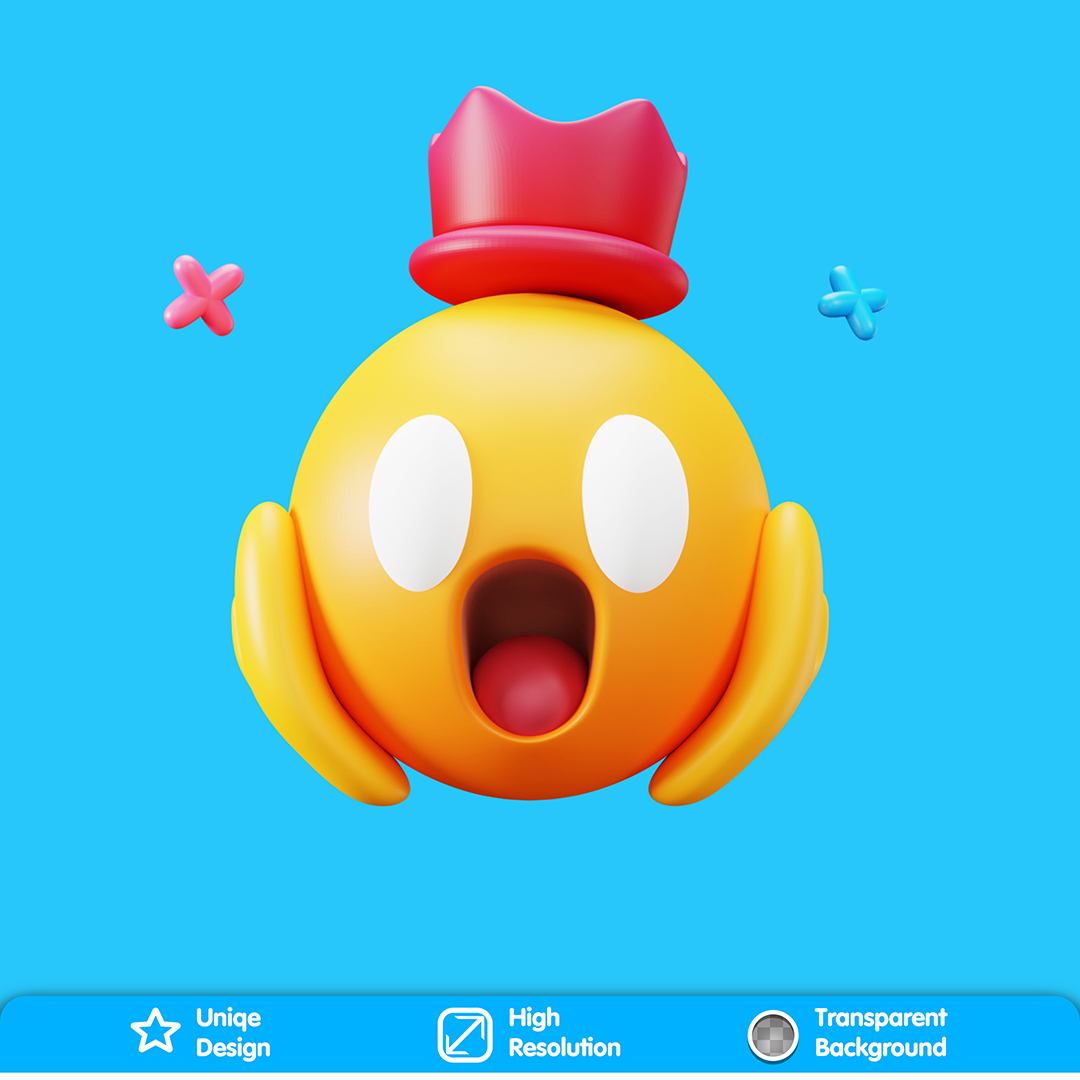 Emoji Chocado Elemento 3D Para Composição PSD