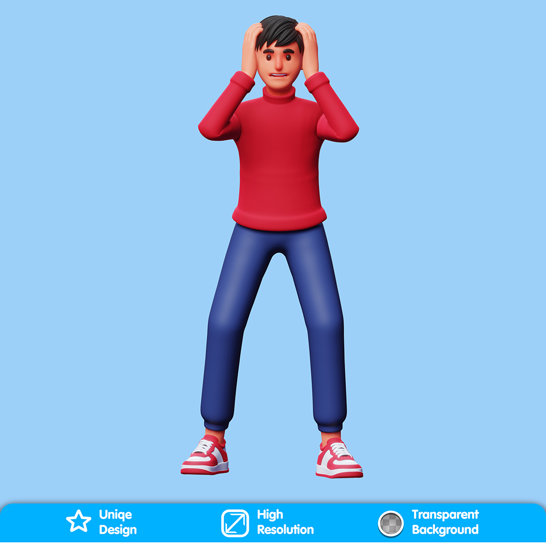 Personagem Com As Mãos Elemento 3D Composição PSD