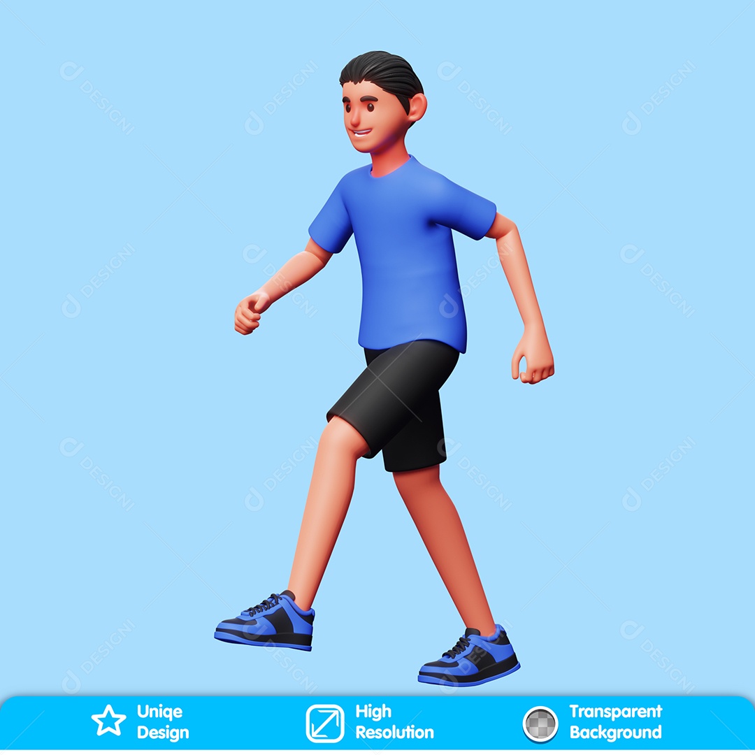 Personagem Caminhando Elemento 3D Para Composição PSD