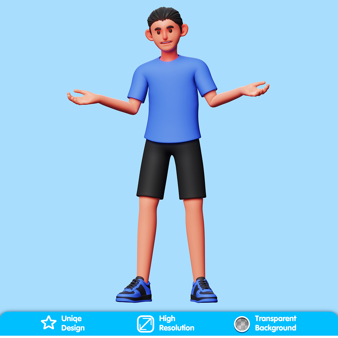 Personagem Homem Elemento 3D Para Composição PSD