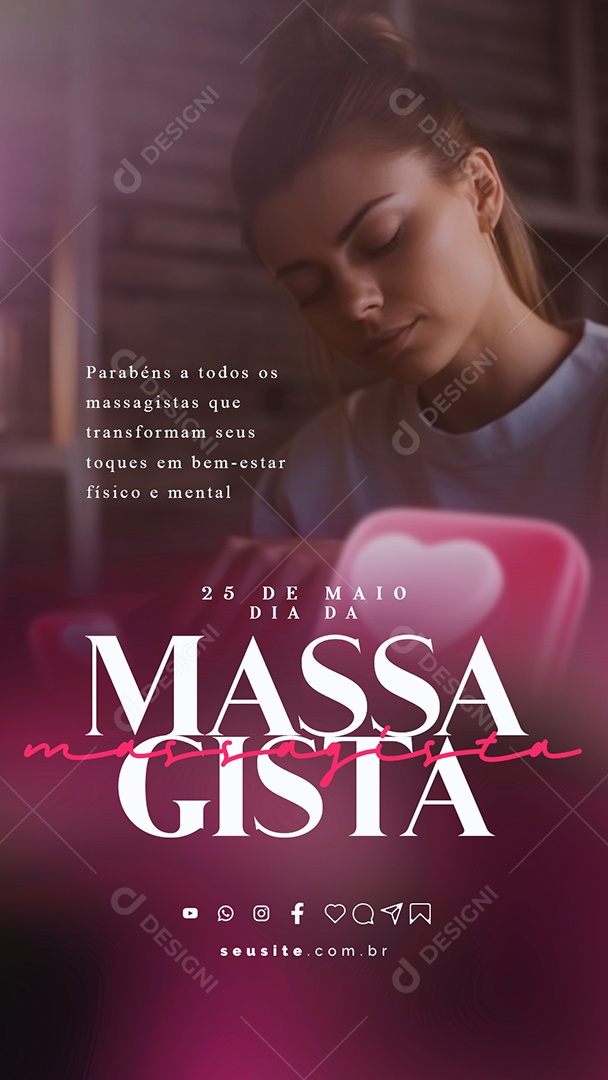 Story Parabéns A Todos Dia Do Massagista 25 De Maio Social Media PSD Editável
