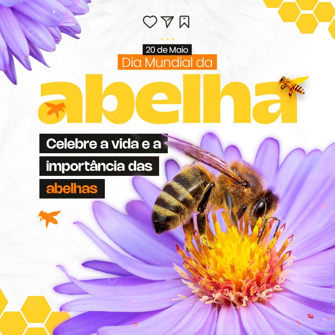 Dia Mundial da Abelha 20 de Maio Social Media PSD Editável