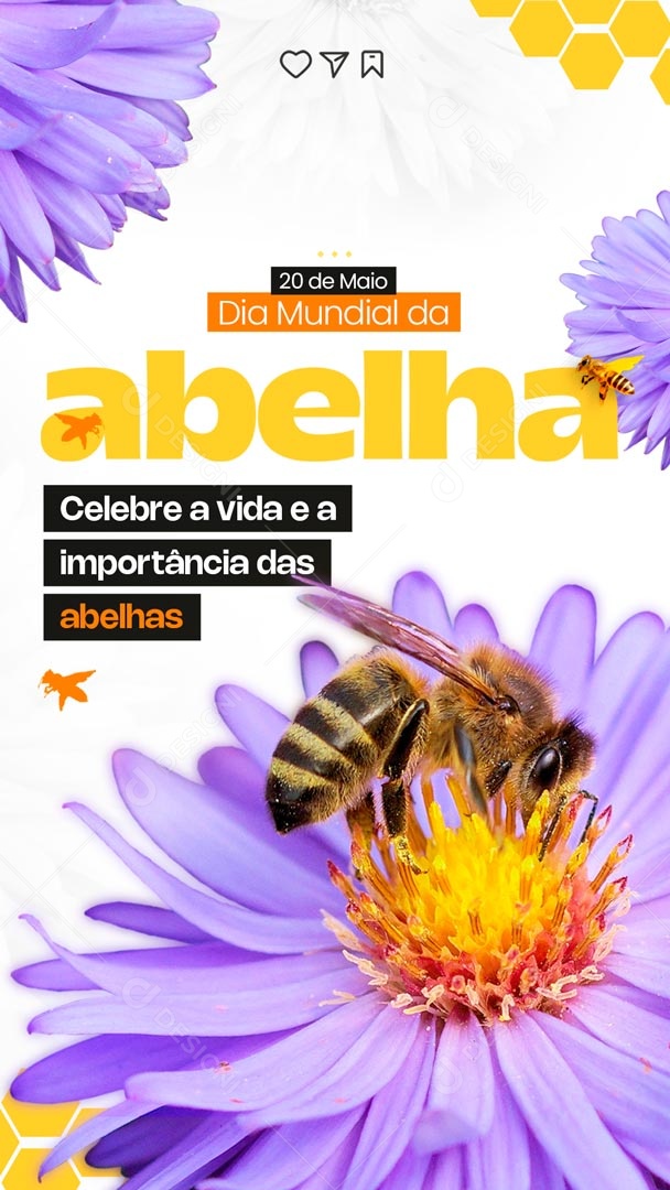 Story Dia Mundial da Abelha 20 de Maio Social Media PSD Editável