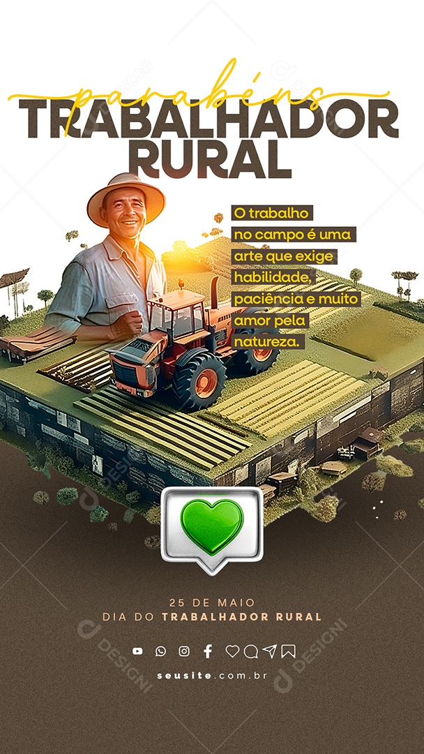 Story Amor Pela Natureza Dia Do Trabalhador Rural 25 De Maio  Social Media PSD Editável