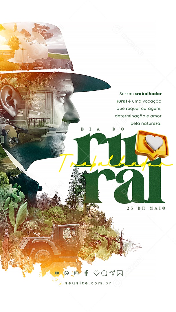 Story Coragem Determinação e Amor Pela Natureza Dia Do Trabalhador Rural Social Media PSD Editável