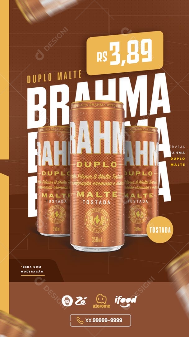Brahma Duplo Malte Tostada Social Media PSD Editável