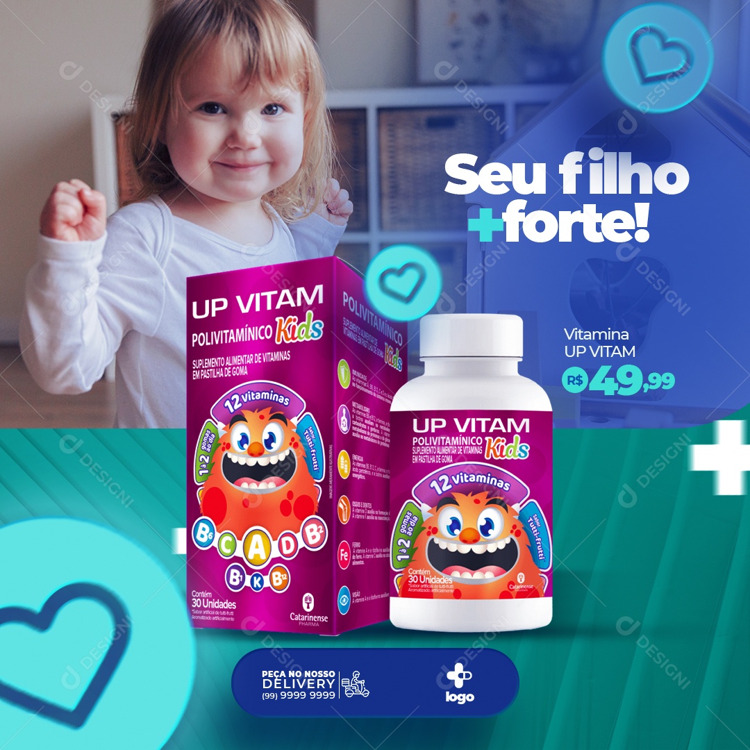 Seu Filho Mais Forte UP Vitamina Social Media PSD Editável