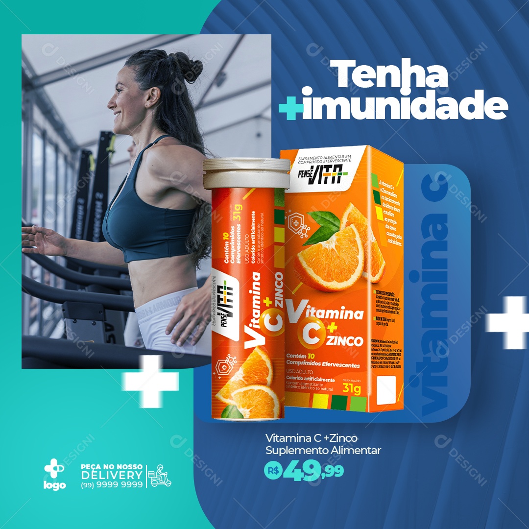 Tenha Mais Imunidade Tome Vitamina C Social Media PSD Editável