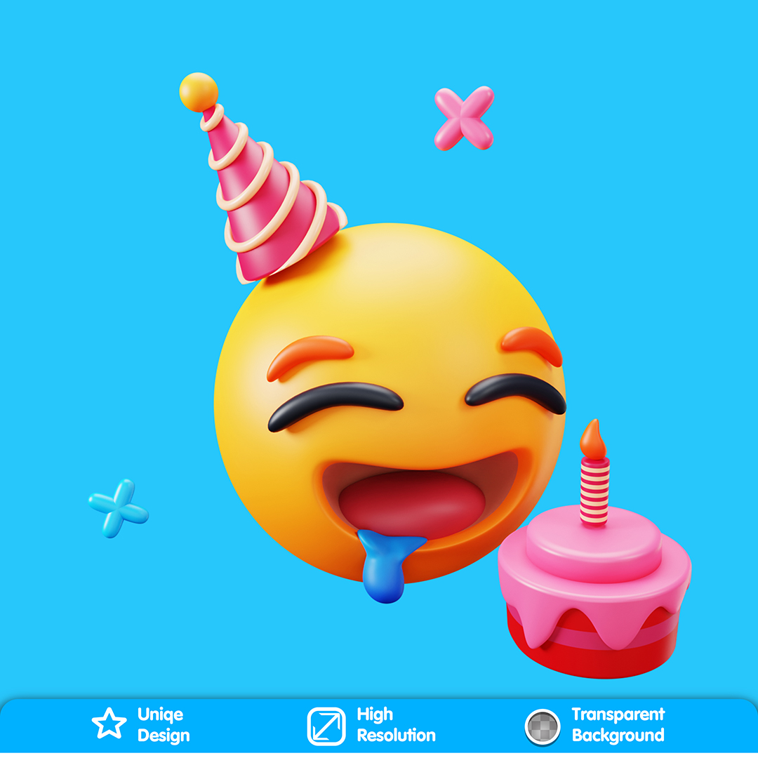 Emoji Com Agua Na Boca Elemento 3D Para Composição PSD