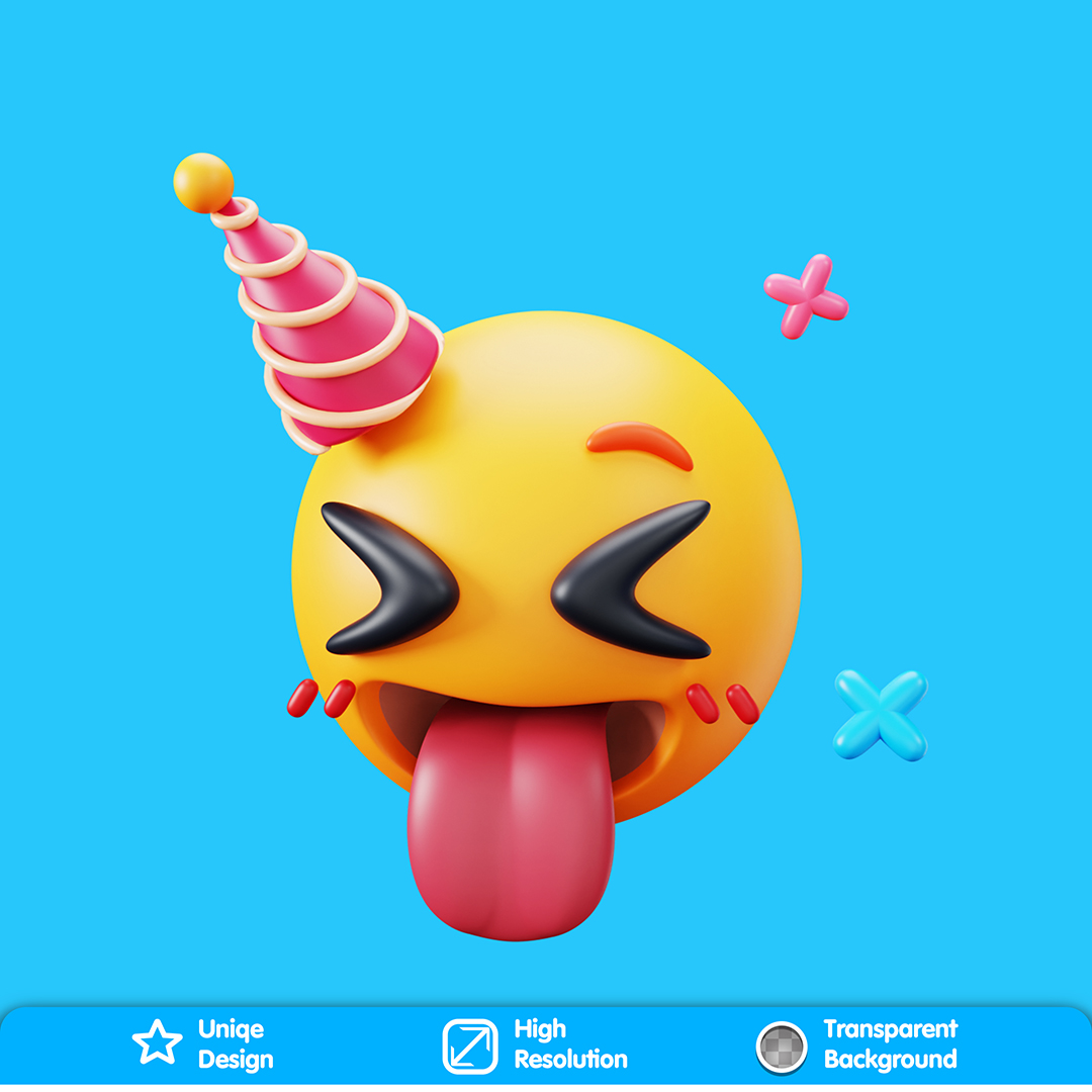 Emoji Com A Língua Para Fora Elemento 3D Para Composição PSD