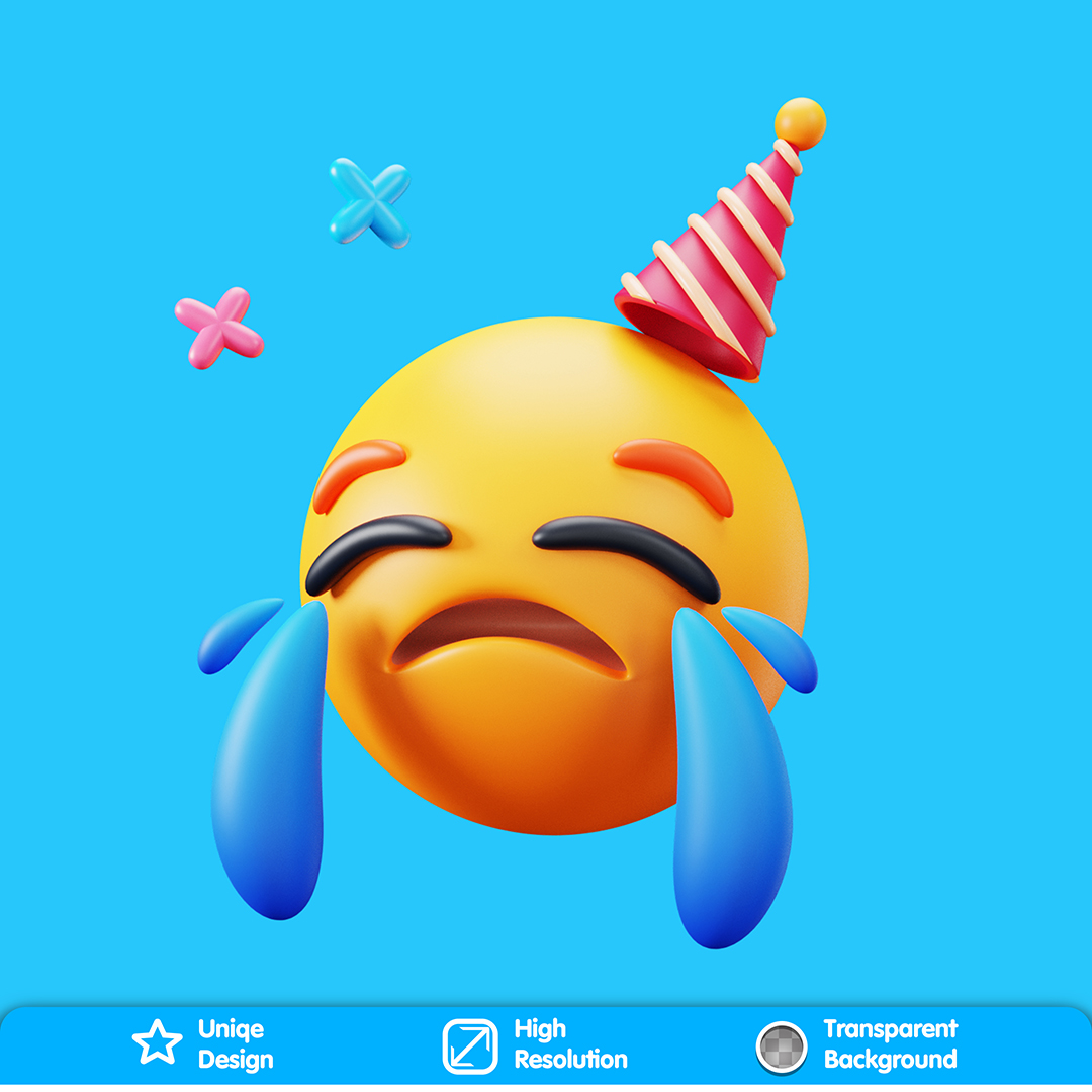 Emoji Chorando 3D Para Composição PSD