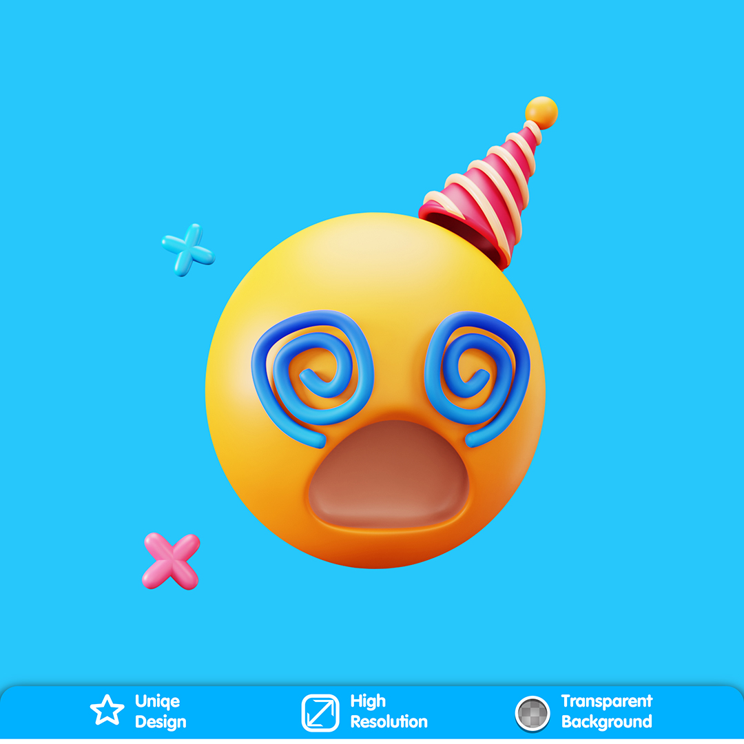 Emoji Tonto 3D Para Composição PSD