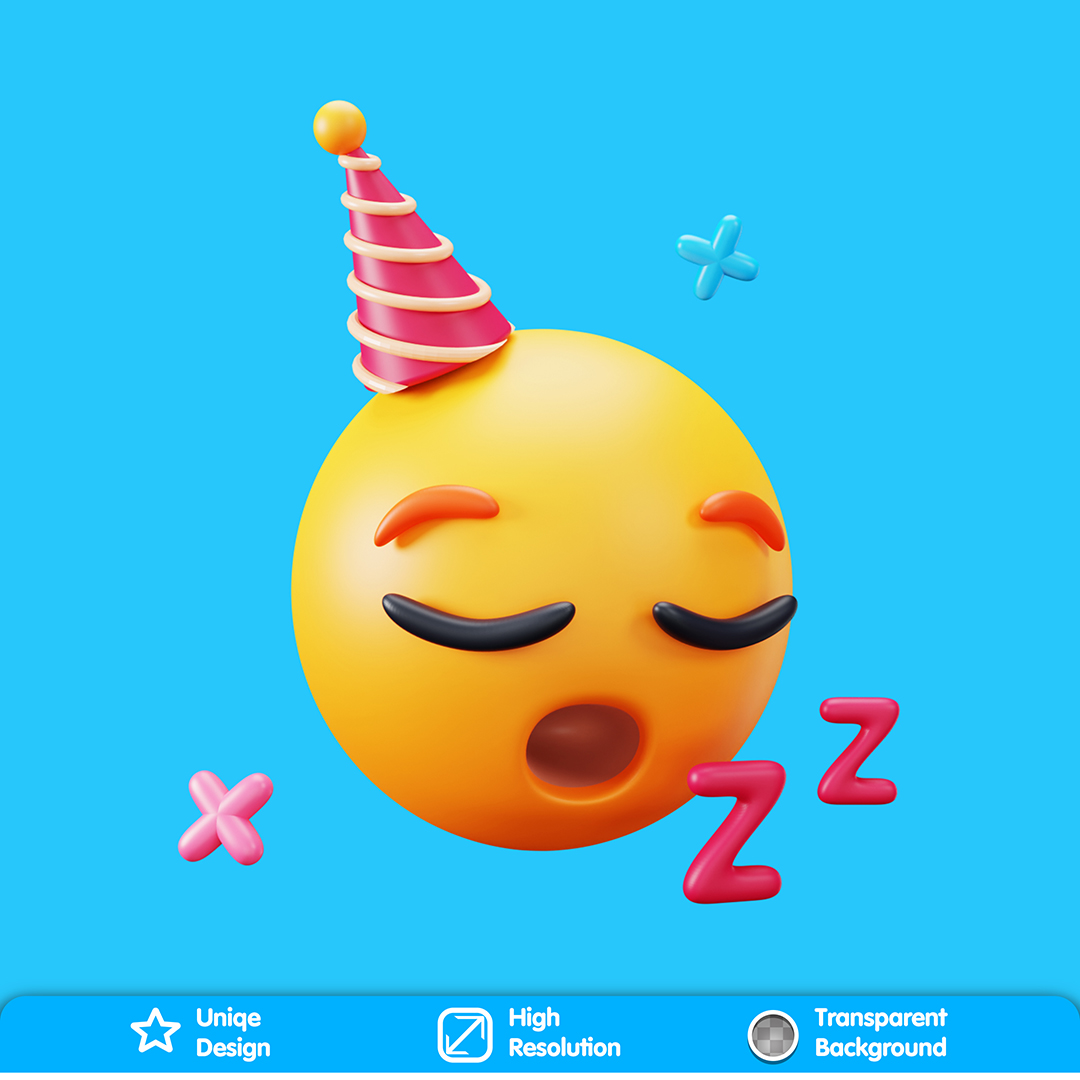 Emoji Com Sono Elemento 3D Para Composição PSD
