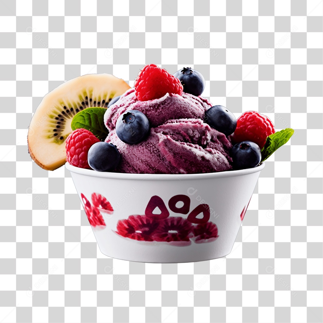 Açaí delicioso sobre uma tigela PNG Transparente