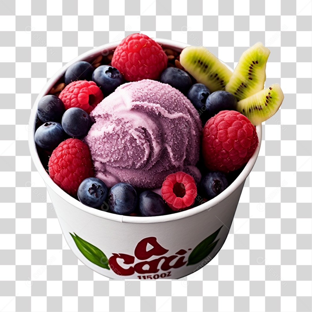 Açaí delicioso sobre uma tigela PNG Transparente