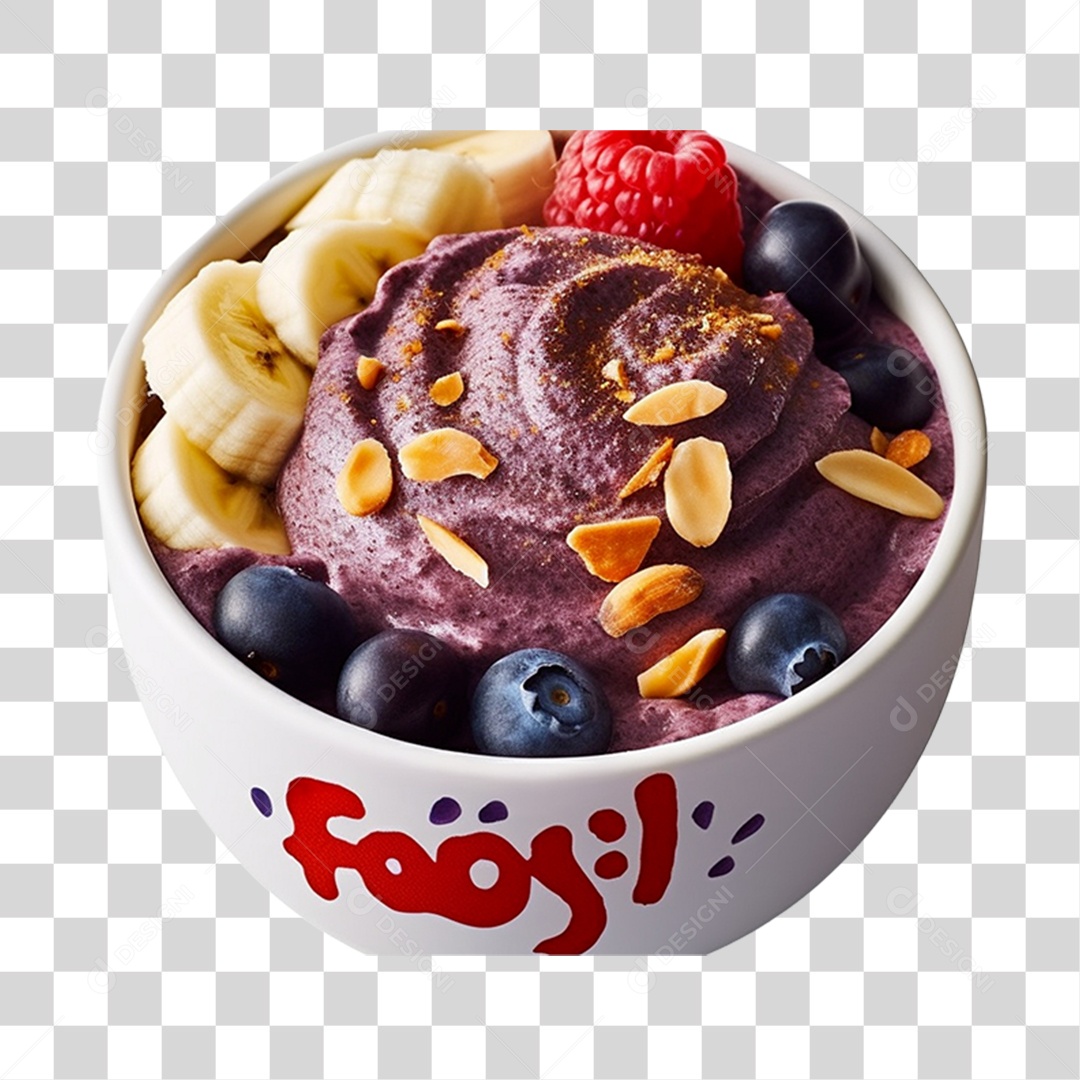 Açaí delicioso sobre uma tigela PNG Transparente