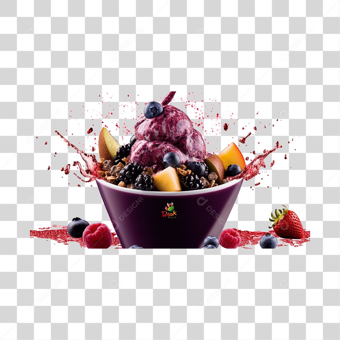 Açaí delicioso sobre uma tigela PNG Transparente