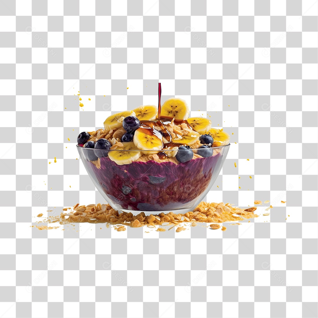 Açaí delicioso sobre uma tigela PNG Transparente