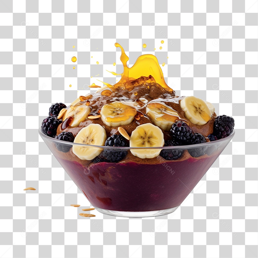 Açaí delicioso sobre uma tigela PNG Transparente