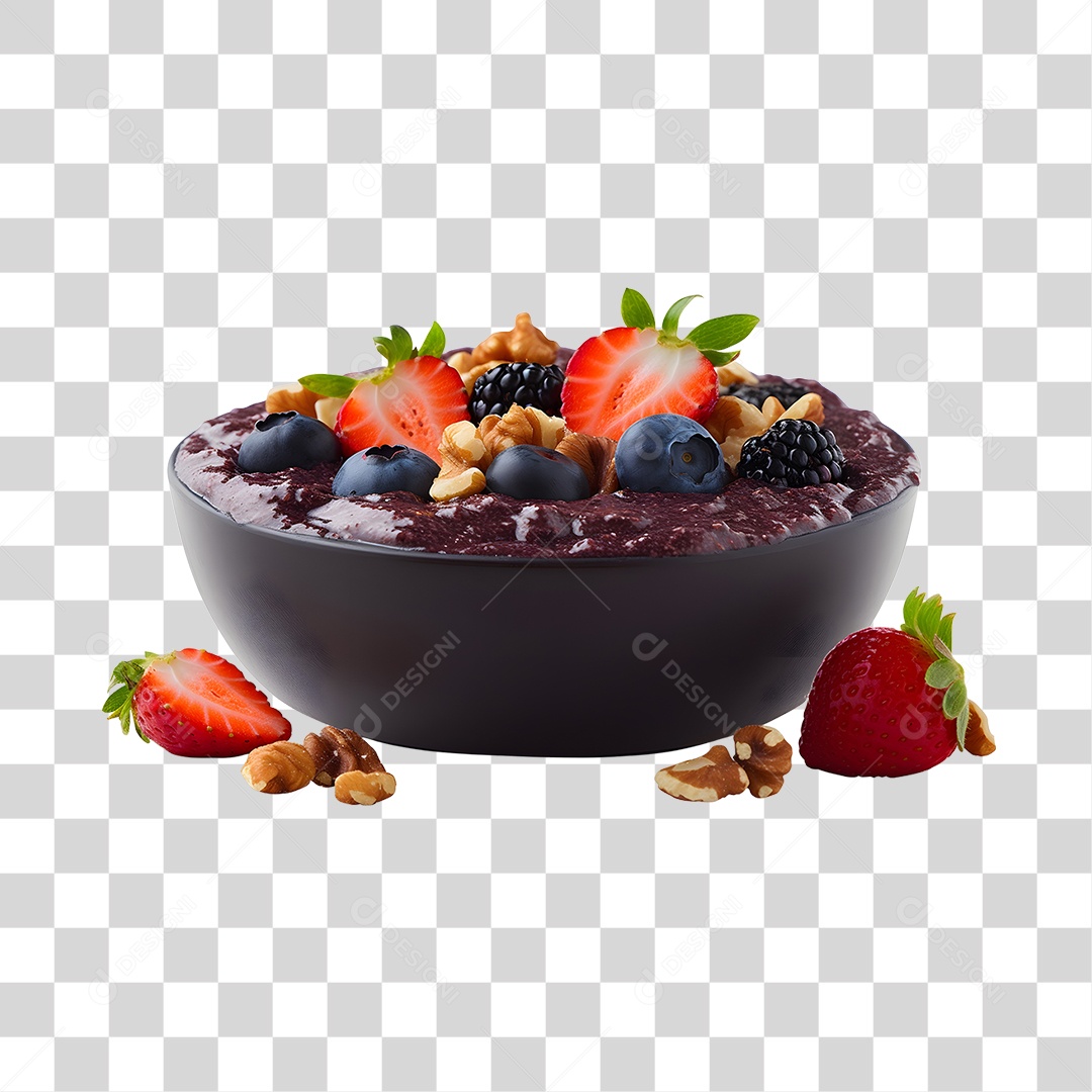 Açaí delicioso sobre uma tigela PNG Transparente