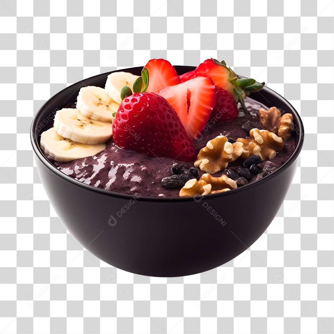 Açaí delicioso sobre uma tigela PNG Transparente