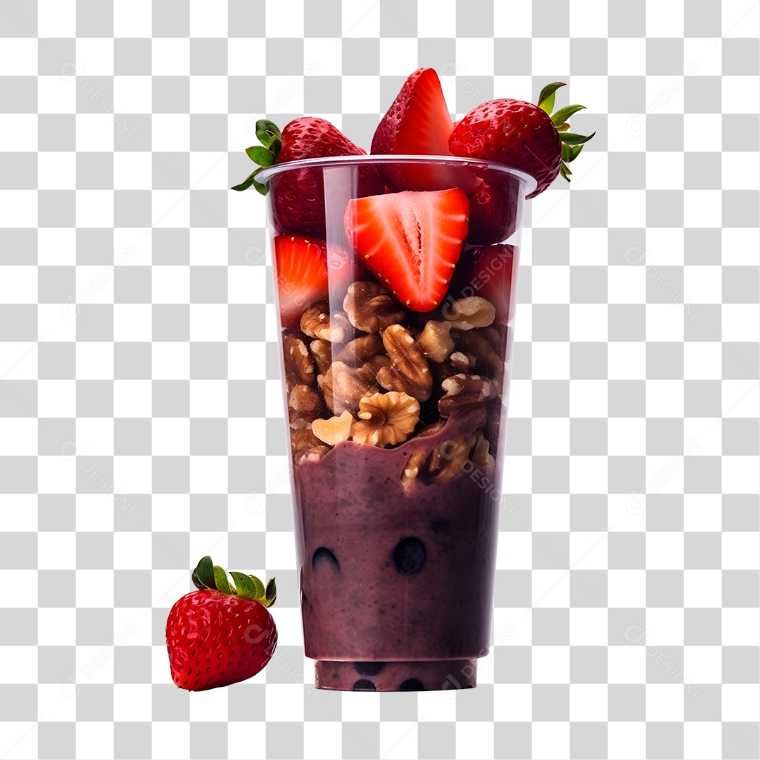 Açaí delicioso sobre um copo PNG Transparente