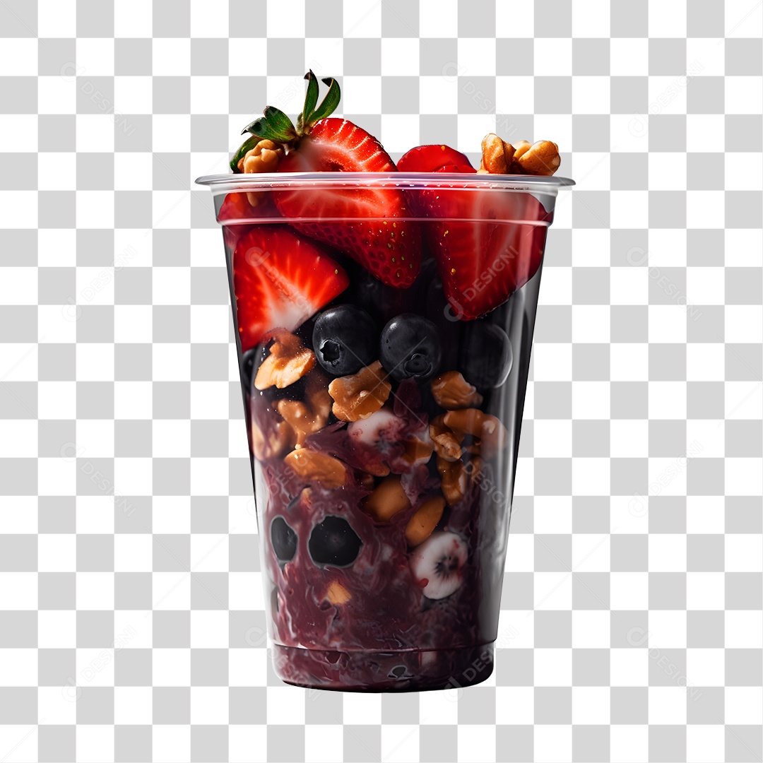 Açaí delicioso sobre um copo PNG Transparente