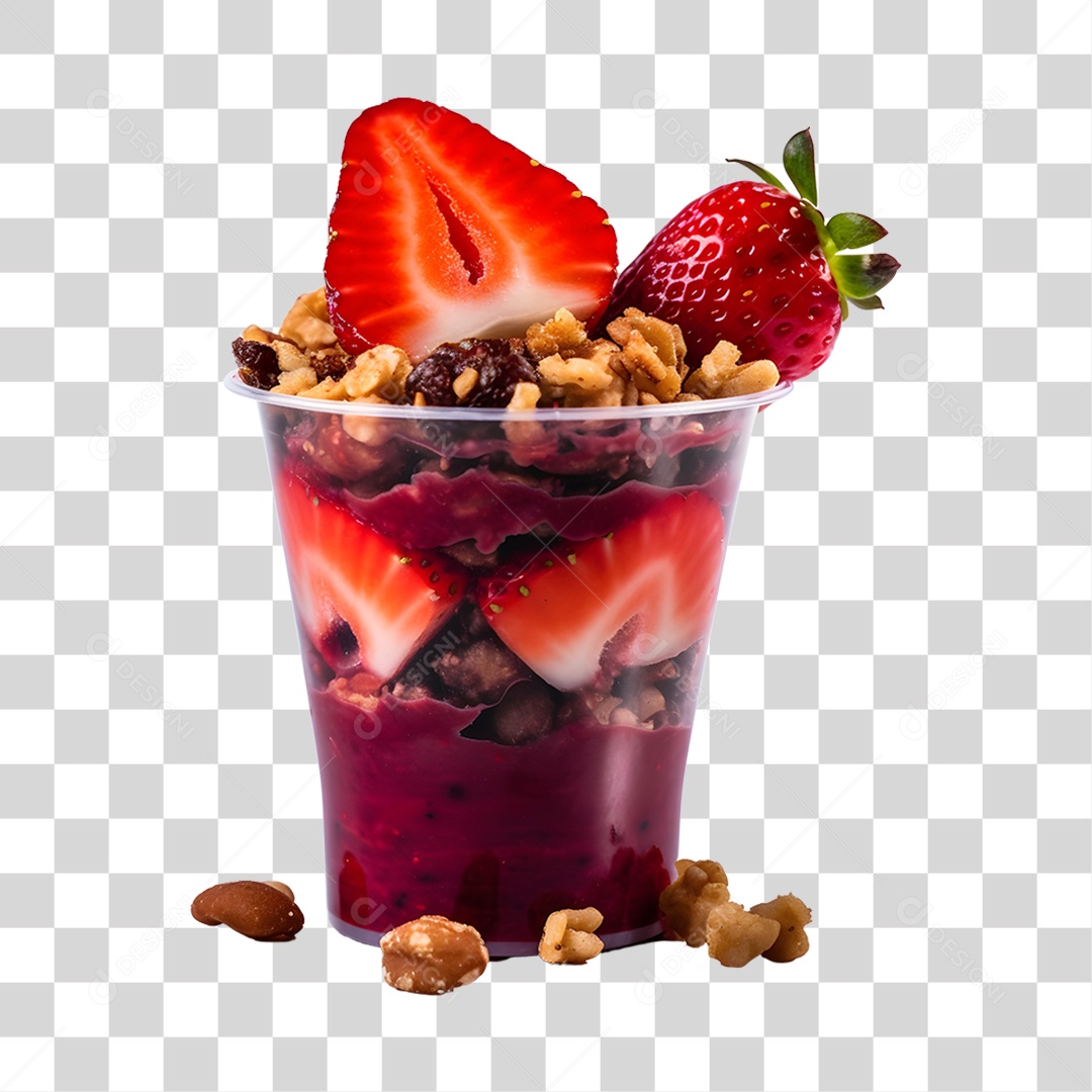 Açaí delicioso sobre um copo PNG Transparente