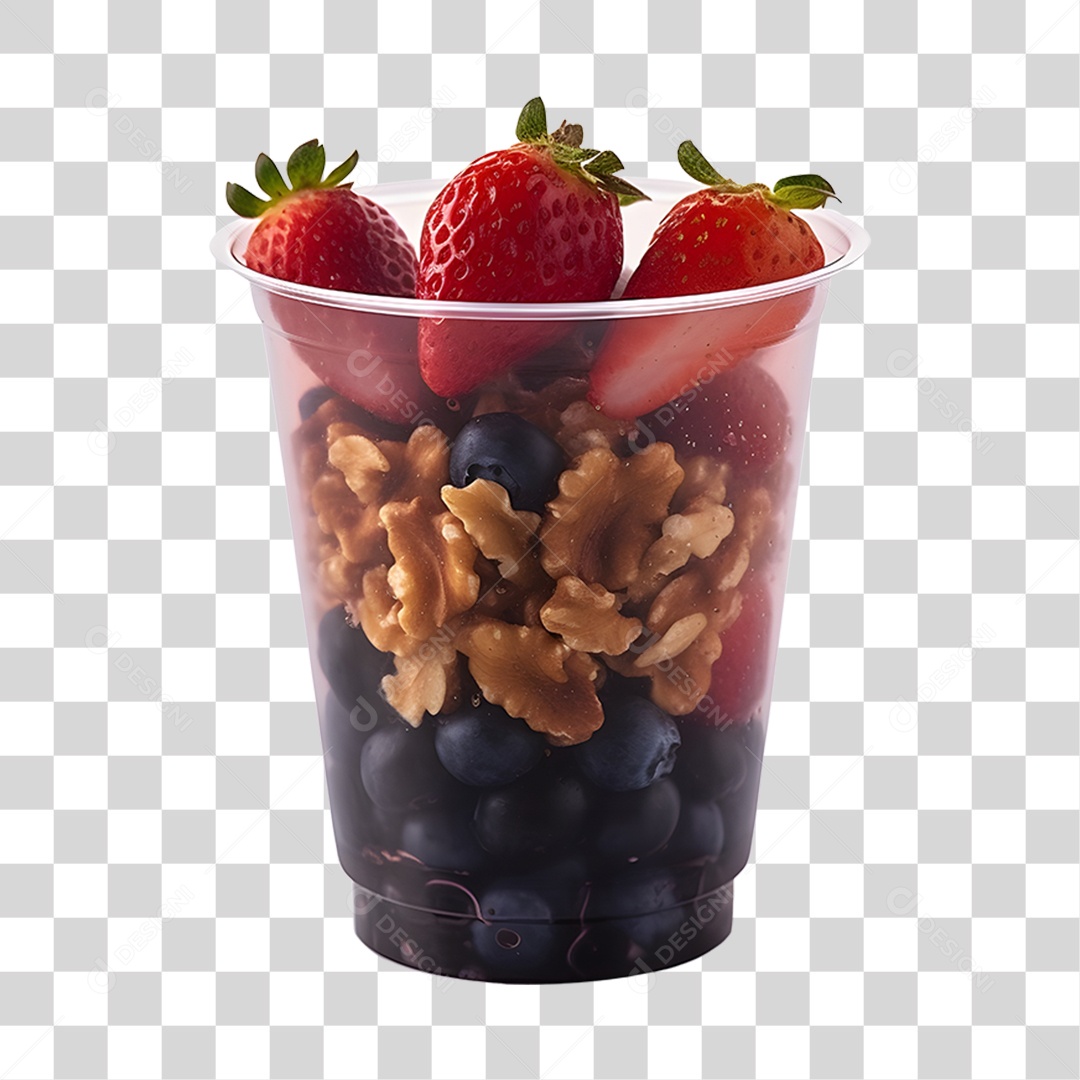 Açaí delicioso sobre um copo PNG Transparente