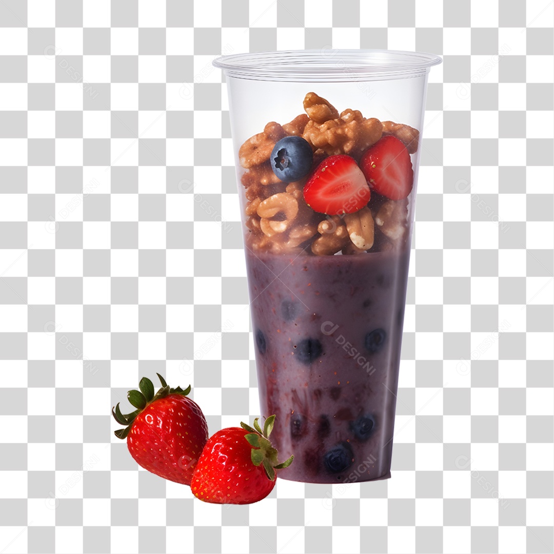 Açaí delicioso sobre um copo PNG Transparente