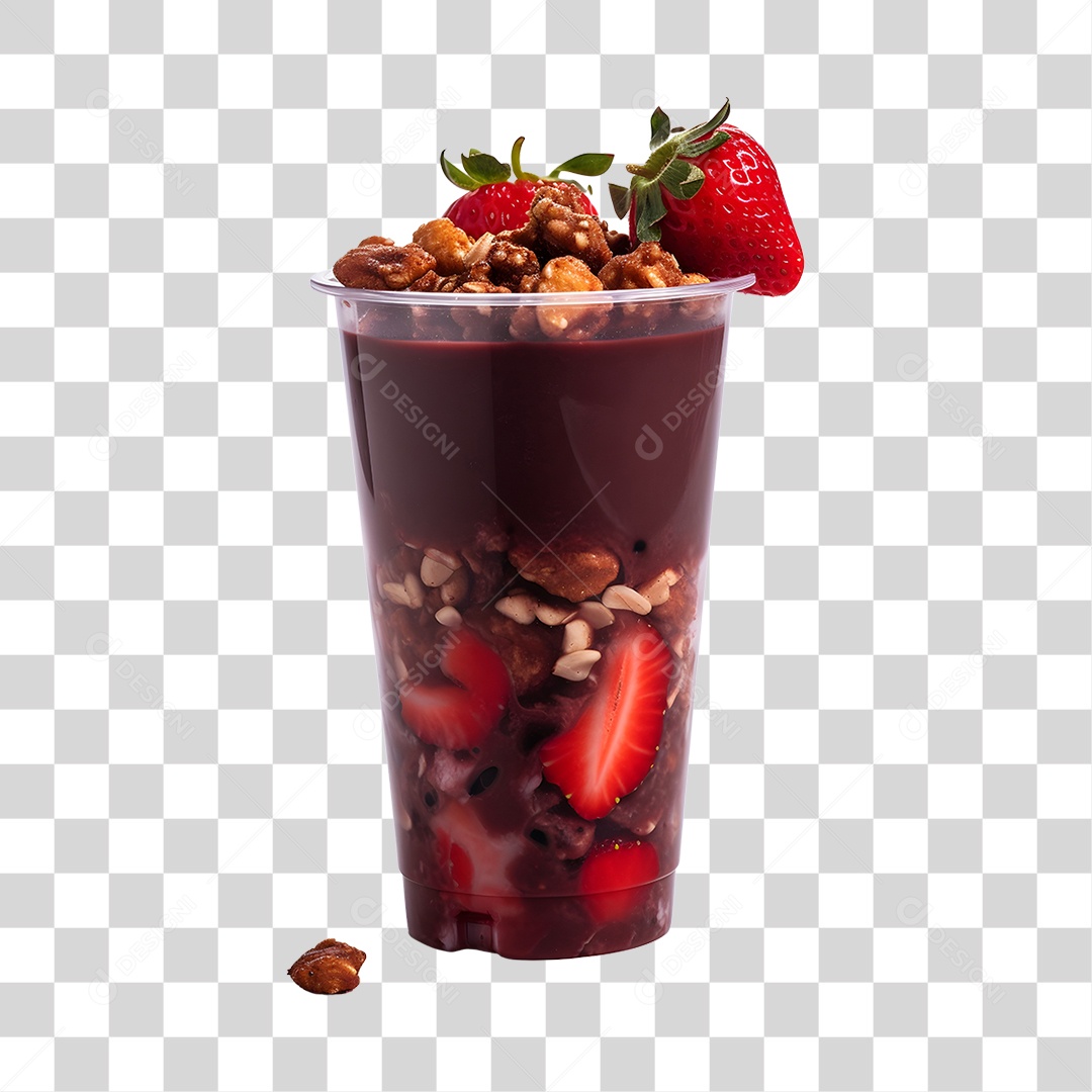 Açaí delicioso sobre um copo PNG Transparente