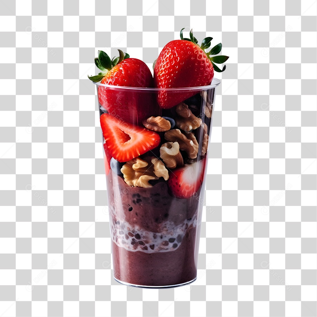 Açaí delicioso sobre um copo PNG Transparente