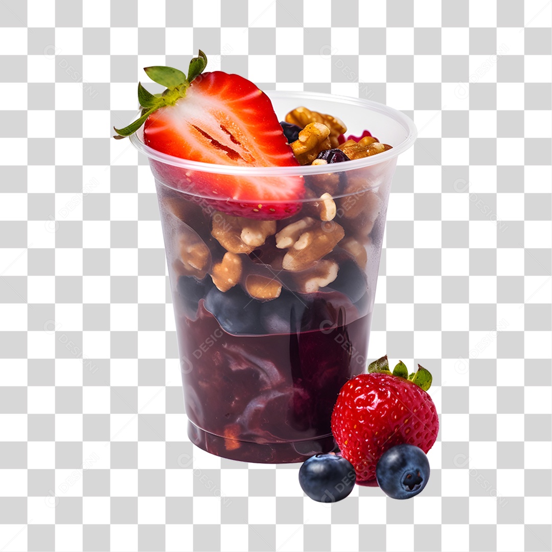 Açaí delicioso sobre um copo PNG Transparente