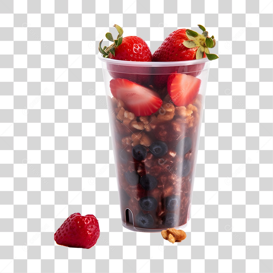 Açaí delicioso sobre um copo PNG Transparente