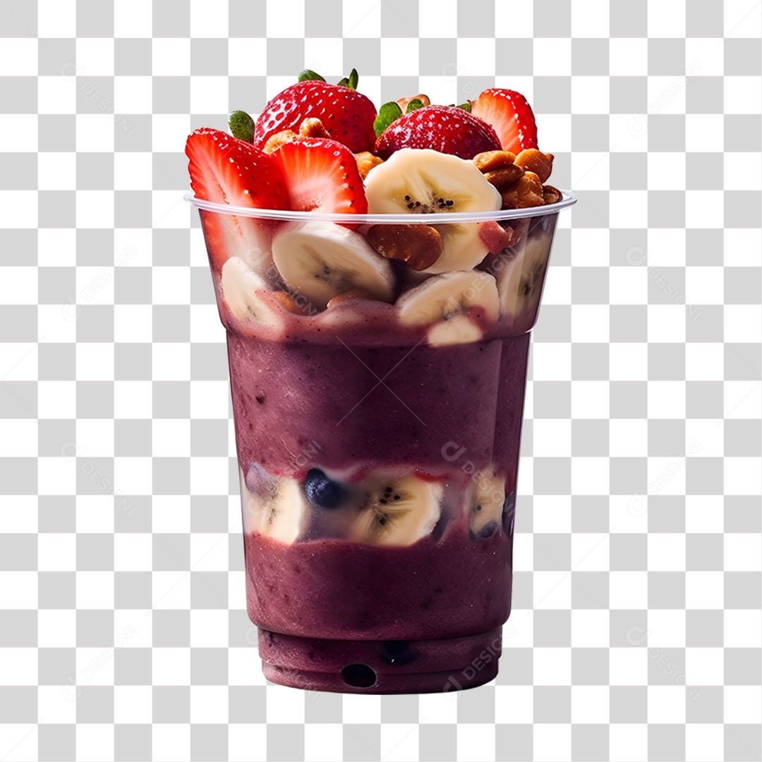 Açaí delicioso sobre um copo PNG Transparente