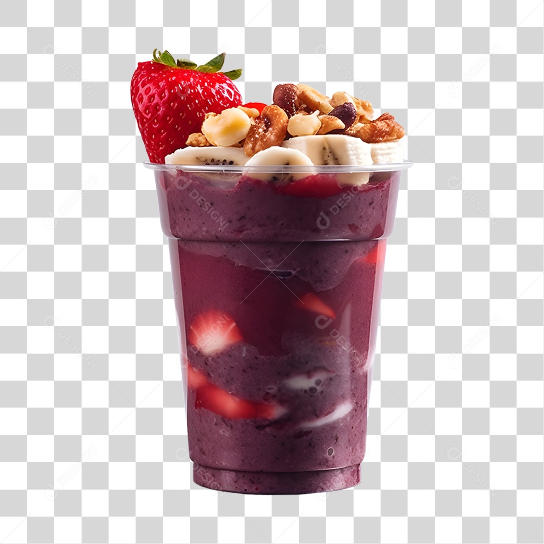 Açaí delicioso sobre um copo PNG Transparente