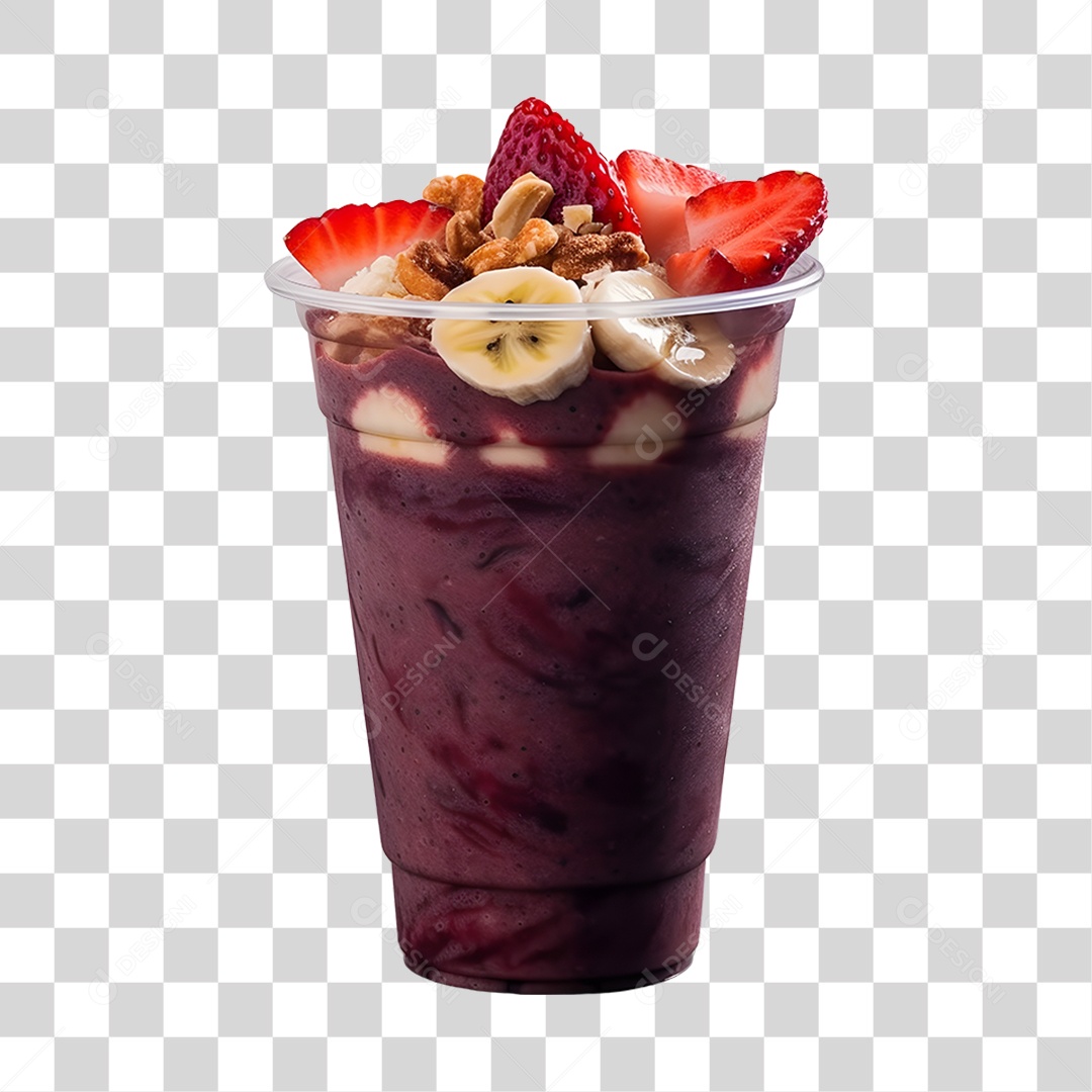 Delicious açaí on a cup PNG Transparent