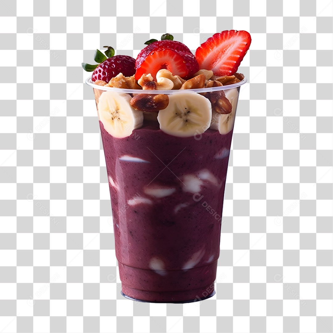 Açaí delicioso sobre um copo PNG Transparente