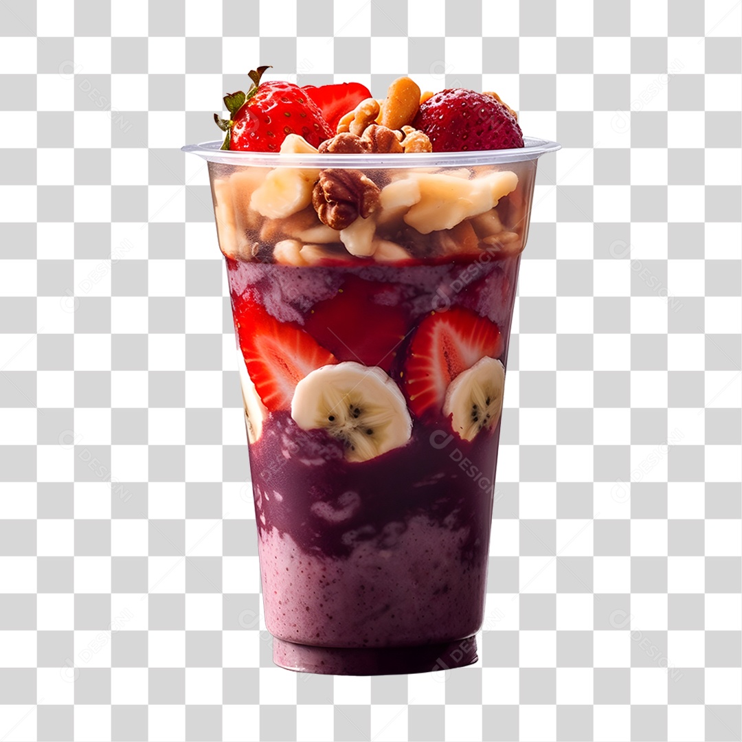 Açaí delicioso sobre um copo PNG Transparente