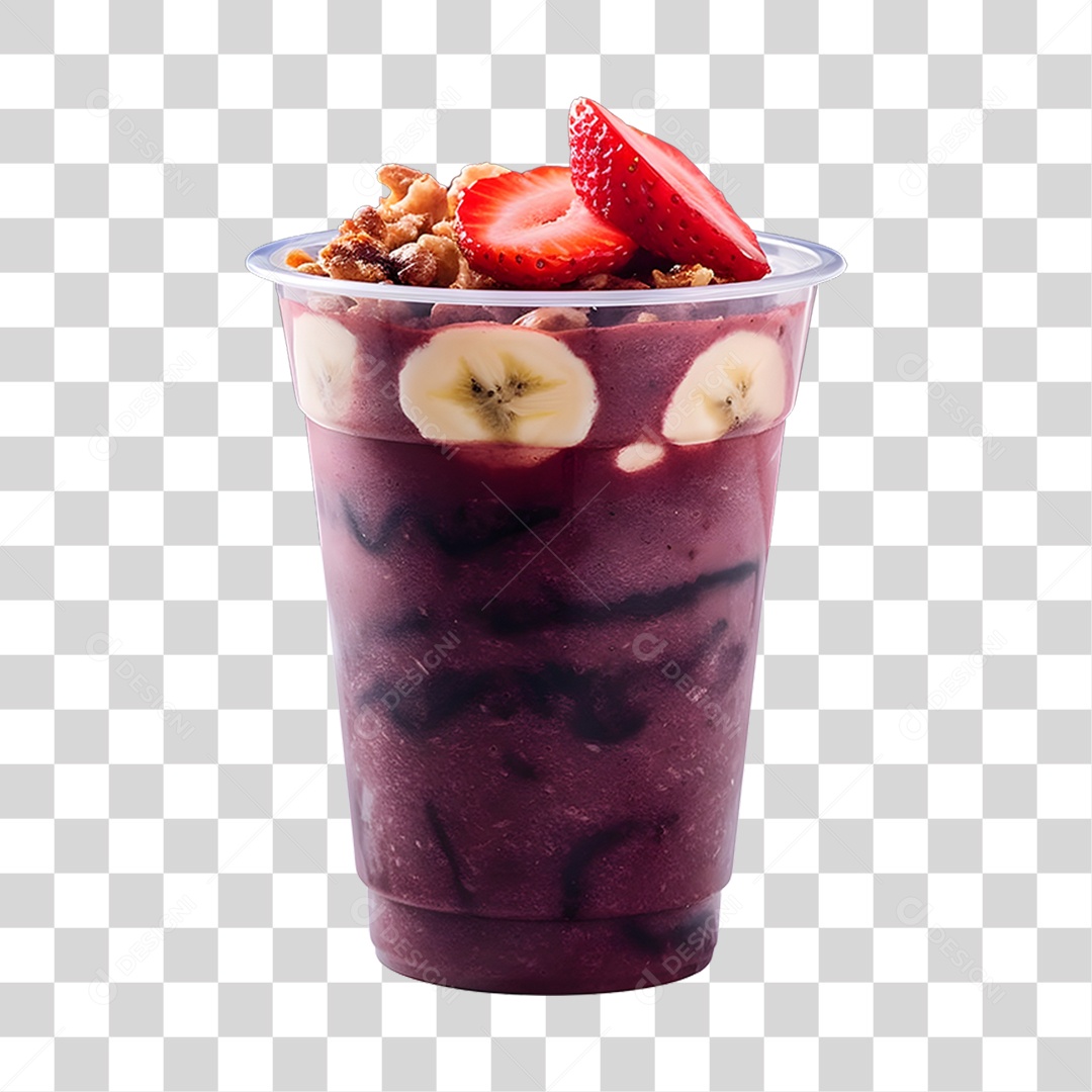Açaí delicioso sobre um copo PNG Transparente