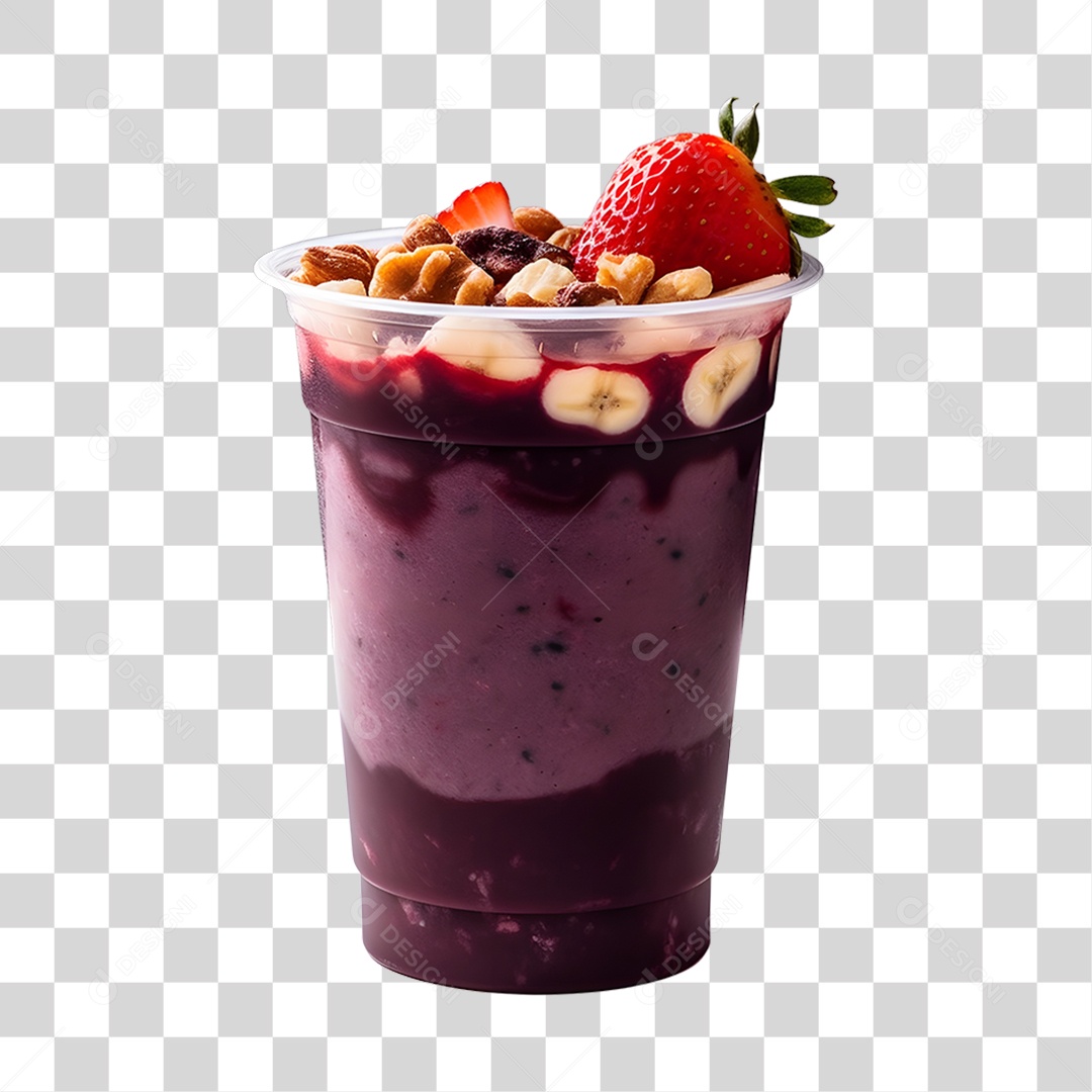 Açaí delicioso sobre um copo PNG Transparente