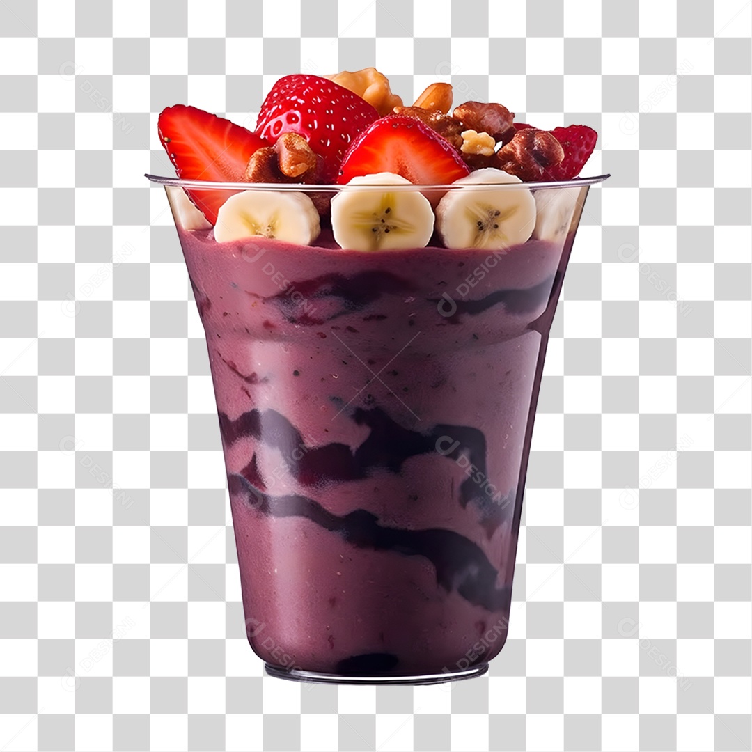 Açaí delicioso sobre um copo PNG Transparente