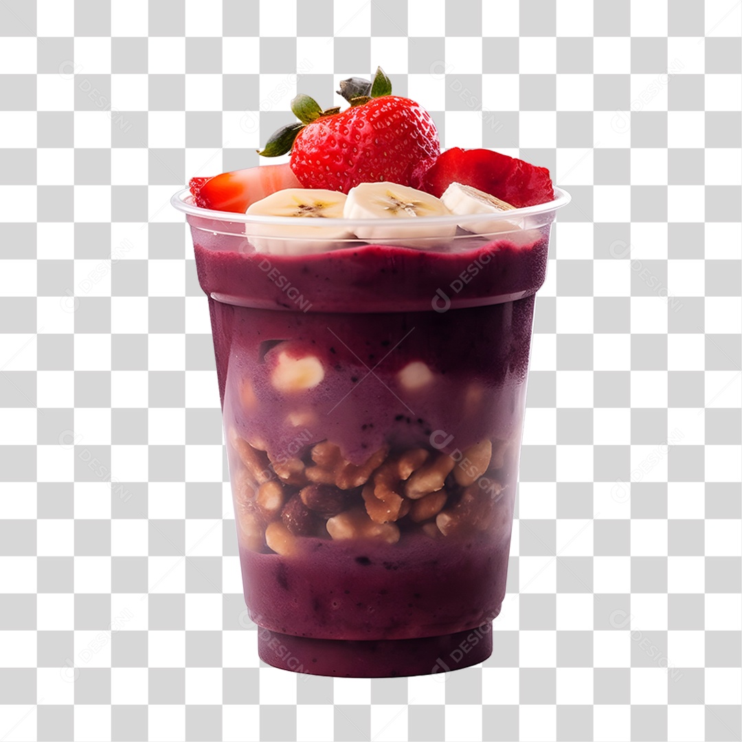 Açaí sobre um copo PNG Transparente