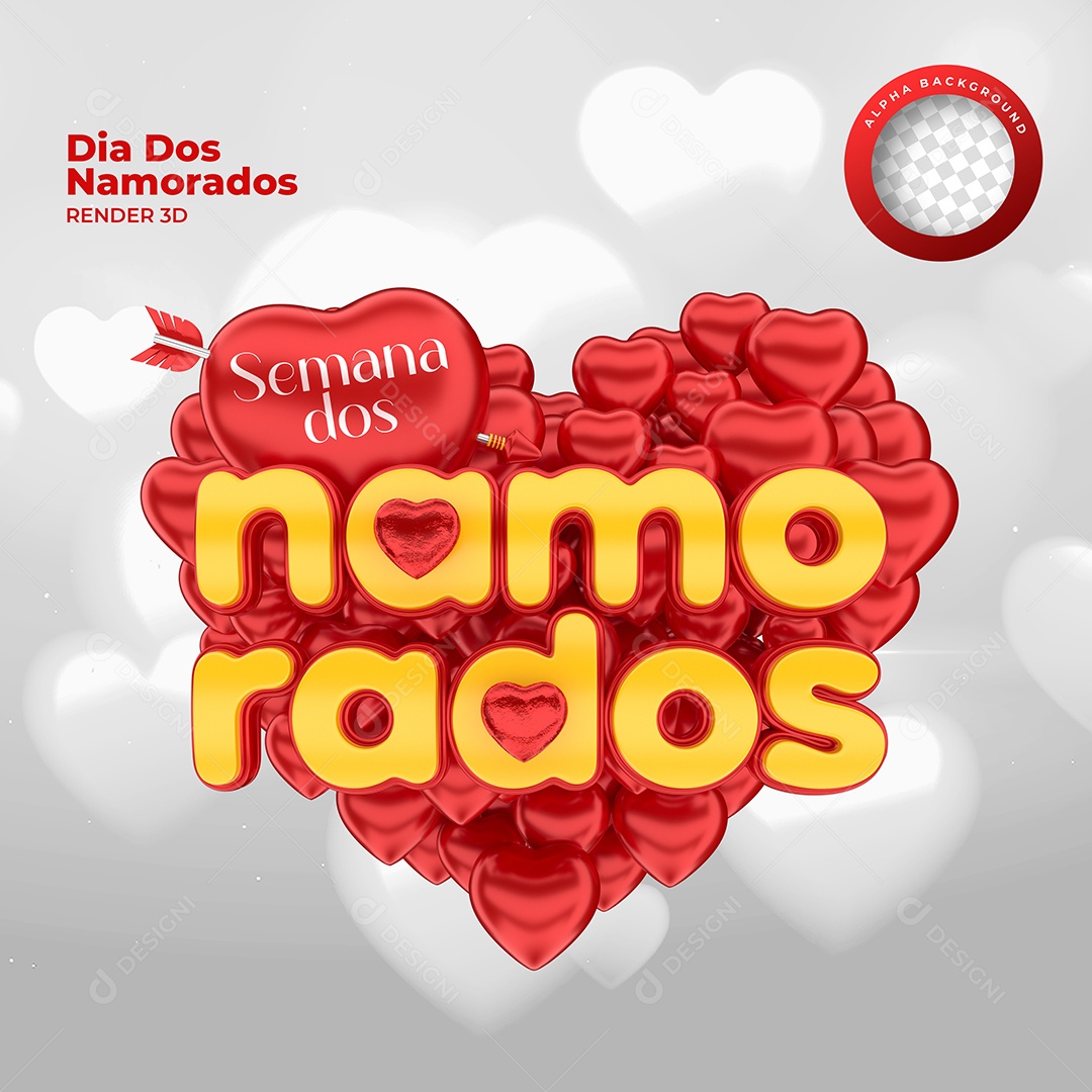 Semana Dos Namorados Selo 3D Para Composição PSD