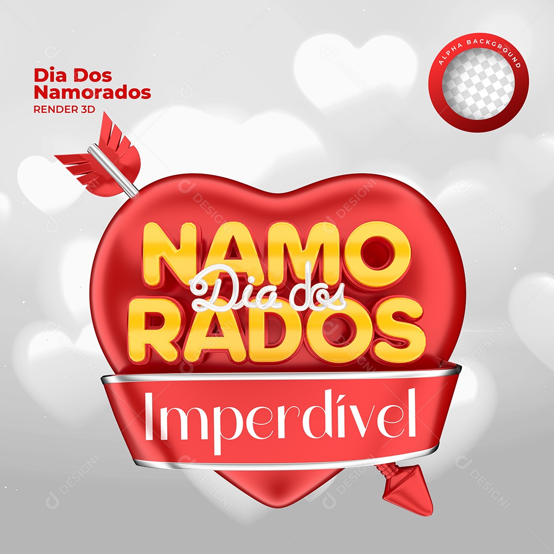 Selo 3D Dia Dos Namorados Imperdível Para Composição PSD