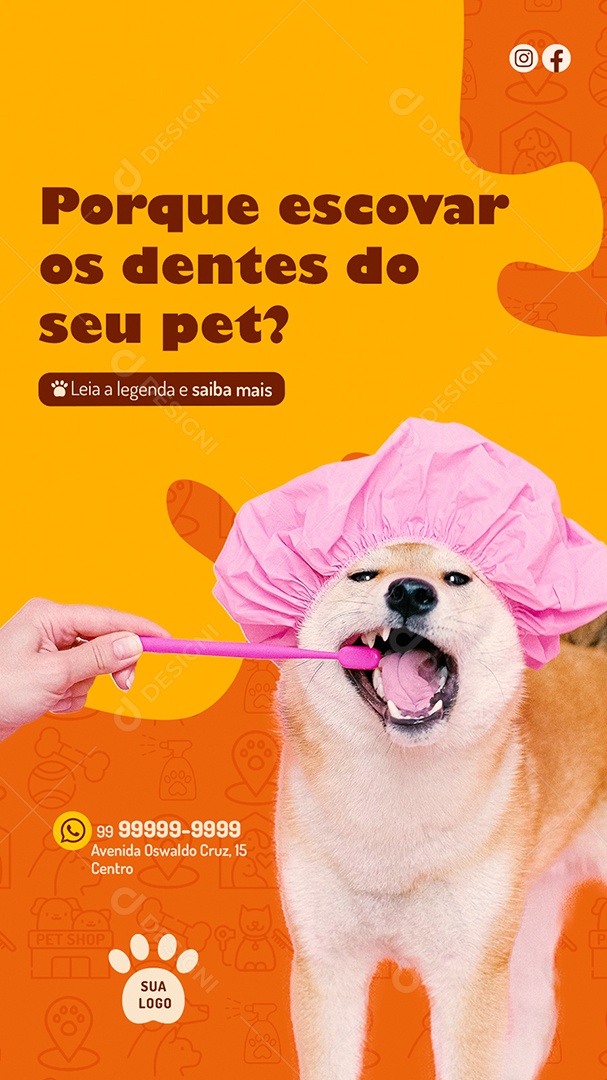 Story Porque Escovar os Dentes do Seu Pet Social Media PSD Editável