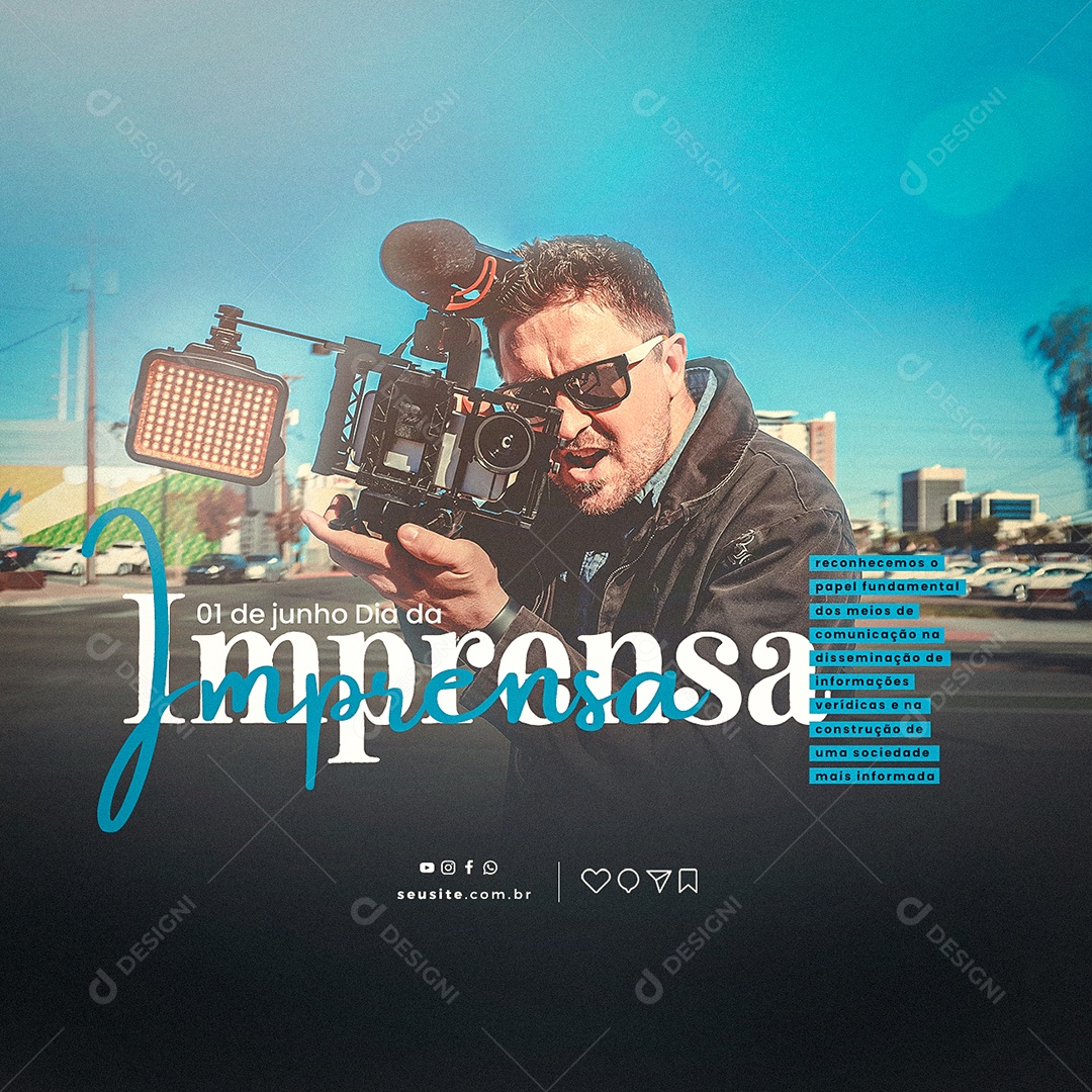 Reconhecemos O Papel Fundamental Dos Meios De Comunicação Dia Da Imprensa Social Media PSD Editável
